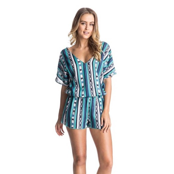 Roxy Pants - ROXY Aztec Stripe Summer Lightweight Romper Swimsuit Bathing Suit Cover-Up S